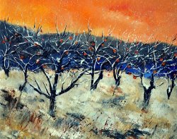 Pol Ledent Appletrees In Winter painting