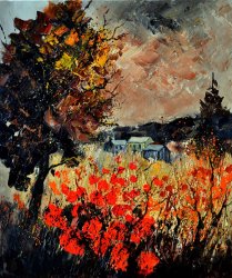 Pol Ledent Autumn in Ardennes painting