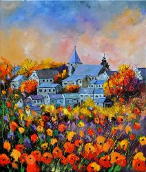 Pol Ledent Autumn in Awagne painting