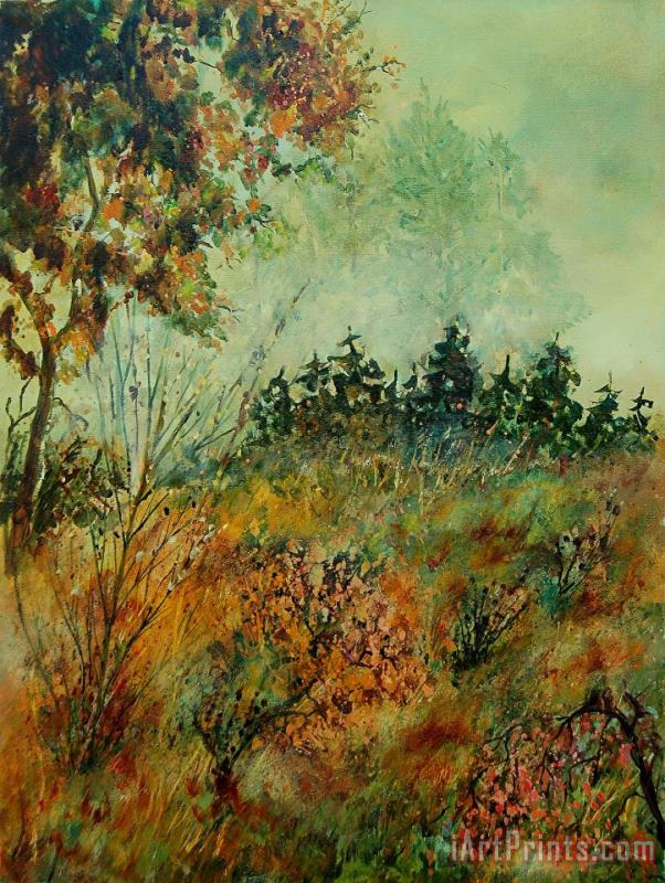Autumn mist 68 painting - Pol Ledent Autumn mist 68 Art Print