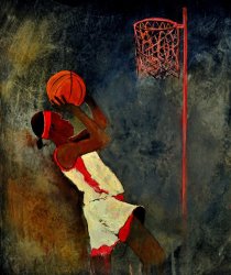 Pol Ledent Basketball Player painting