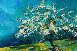 Pol Ledent Blooming appletree painting
