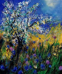 Pol Ledent Blooming appletree painting