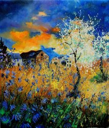 Pol Ledent Blooming trees painting