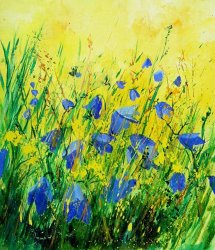 Pol Ledent Blue bells painting