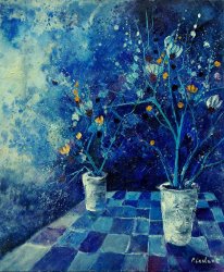 Pol Ledent Blue Bunch painting