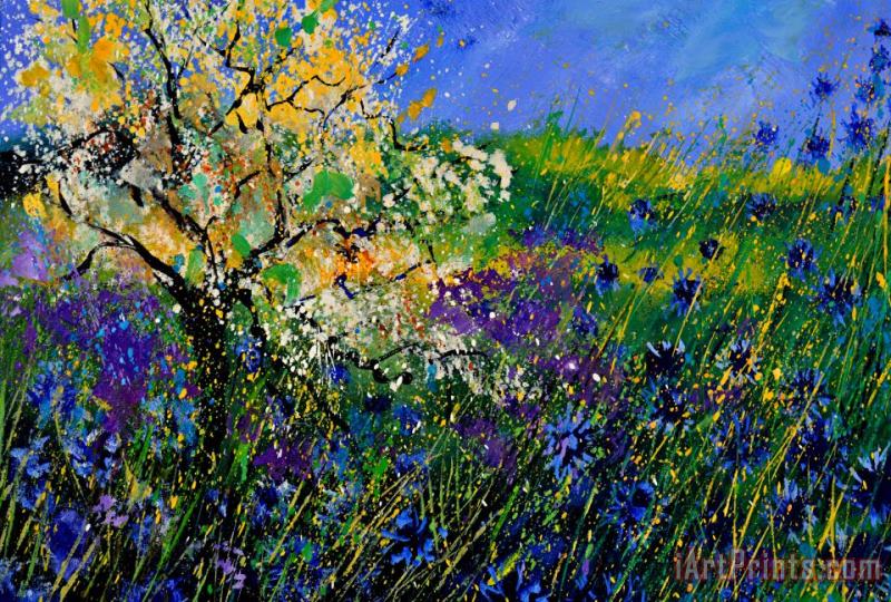 Pol Ledent Blue Cornflowers Art Painting