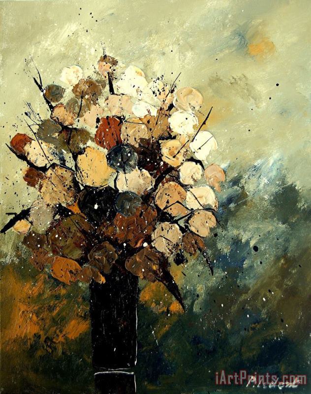 Bunch of flowers 450140 painting - Pol Ledent Bunch of flowers 450140 Art Print