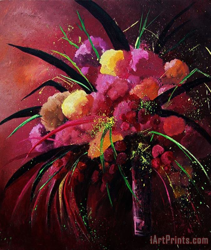 Bunch Of Red Flowers painting - Pol Ledent Bunch Of Red Flowers Art Print