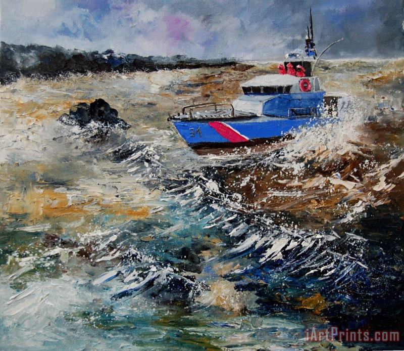 Coastguards painting - Pol Ledent Coastguards Art Print