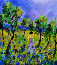 Pol Ledent Eglantine's summer walk painting