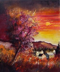 Pol Ledent Fall in Villers painting
