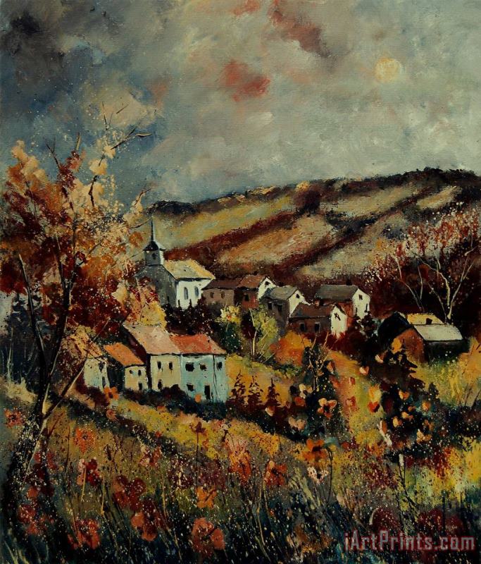 Fall landscape 670110 painting - Pol Ledent Fall landscape 670110 Art Print