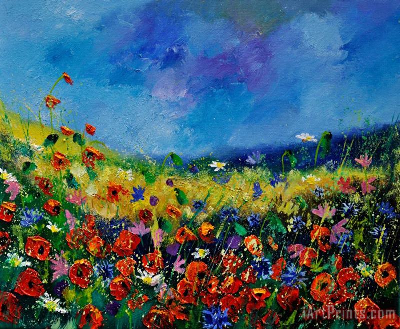 Field Flowers 561190 painting - Pol Ledent Field Flowers 561190 Art Print