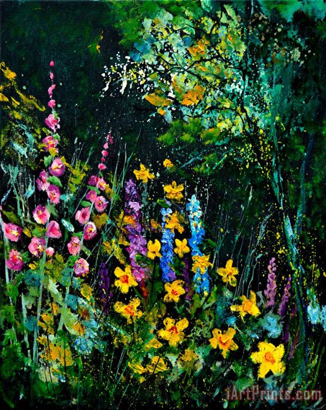 Gaeden flowers painting - Pol Ledent Gaeden flowers Art Print
