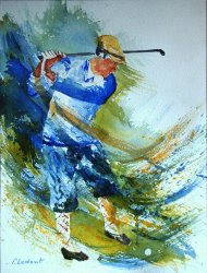 Sports Art for sale - Golf Player by Pol Ledent