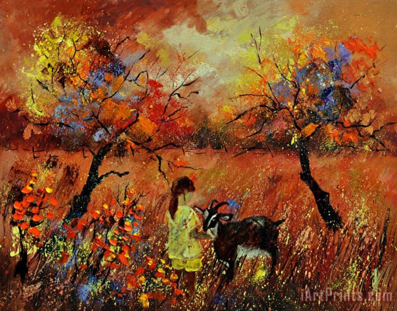 Pol Ledent Meeting In An Orchard Art Painting