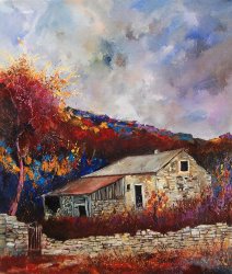 Pol Ledent Old barn painting