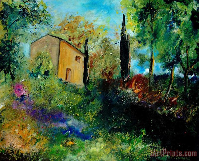 Old barn in provence painting - Pol Ledent Old barn in provence Art Print