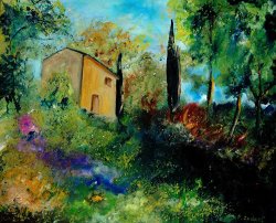 Pol Ledent Old barn in provence painting