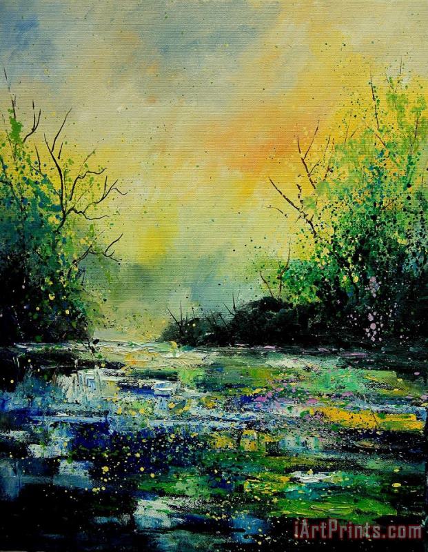 Pond 459060 painting - Pol Ledent Pond 459060 Art Print