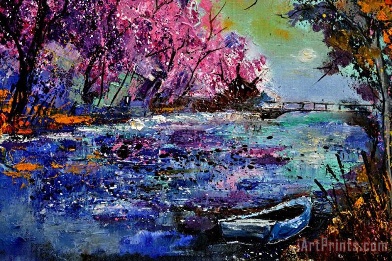 Pond 691101 painting - Pol Ledent Pond 691101 Art Print