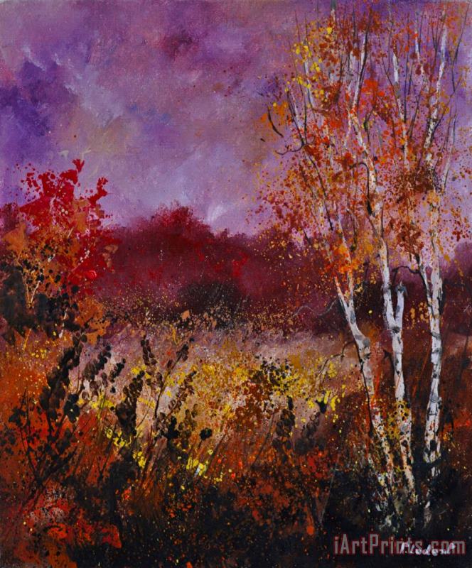 Pol Ledent Poplars in autumn Art Print