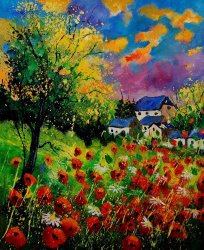Pol Ledent Poppies and daisies 560110 painting