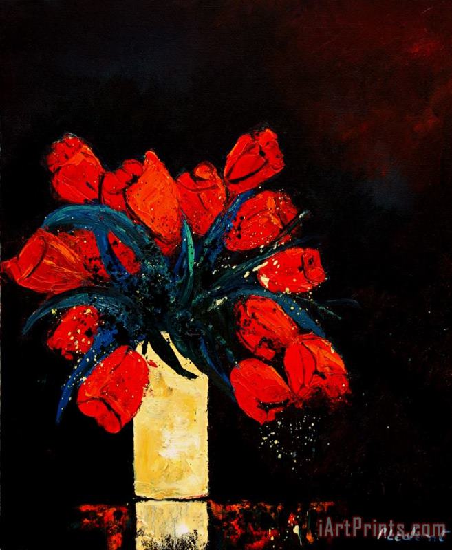 Pol Ledent Red tulips Art Painting