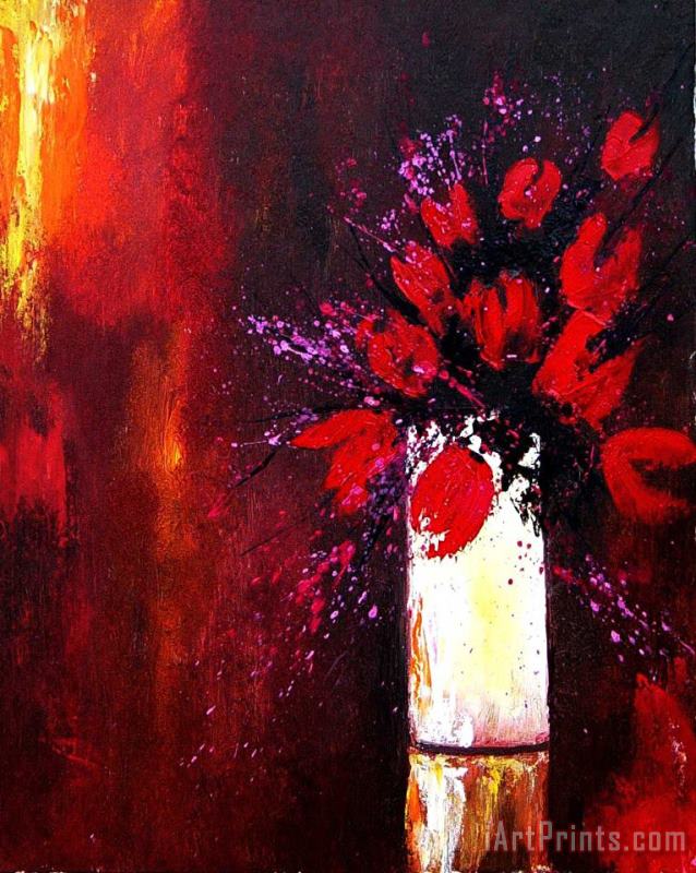 Pol Ledent Red Tulips Art Painting