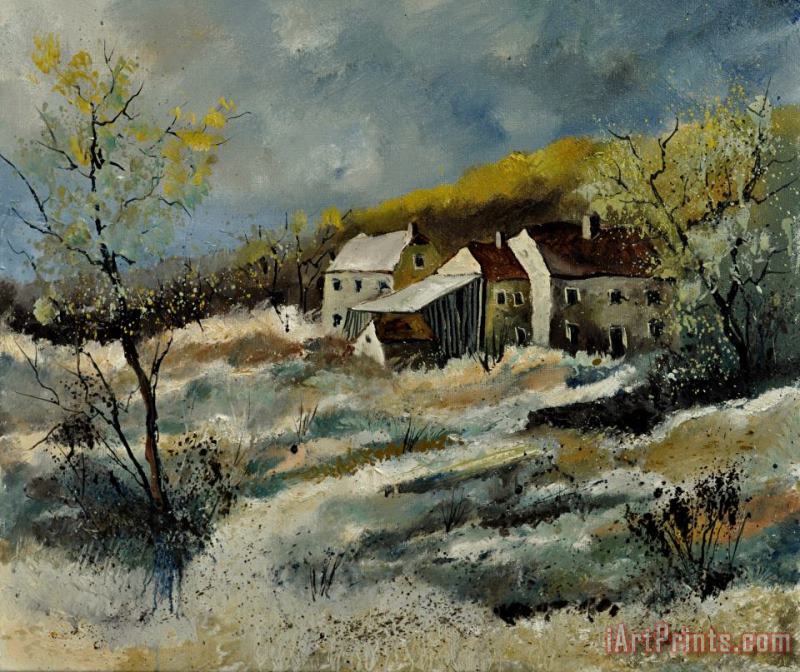 Remote houses in the ardennes painting - Pol Ledent Remote houses in the ardennes Art Print