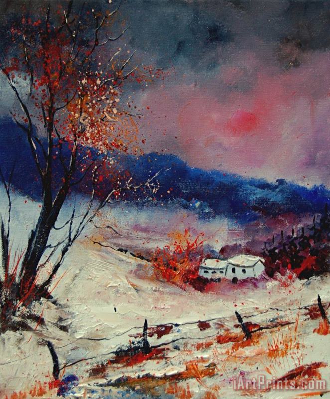 Snow 569020 painting - Pol Ledent Snow 569020 Art Print
