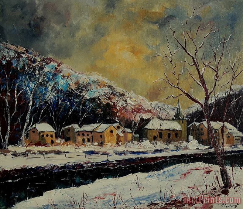 Snow in Bohan painting - Pol Ledent Snow in Bohan Art Print