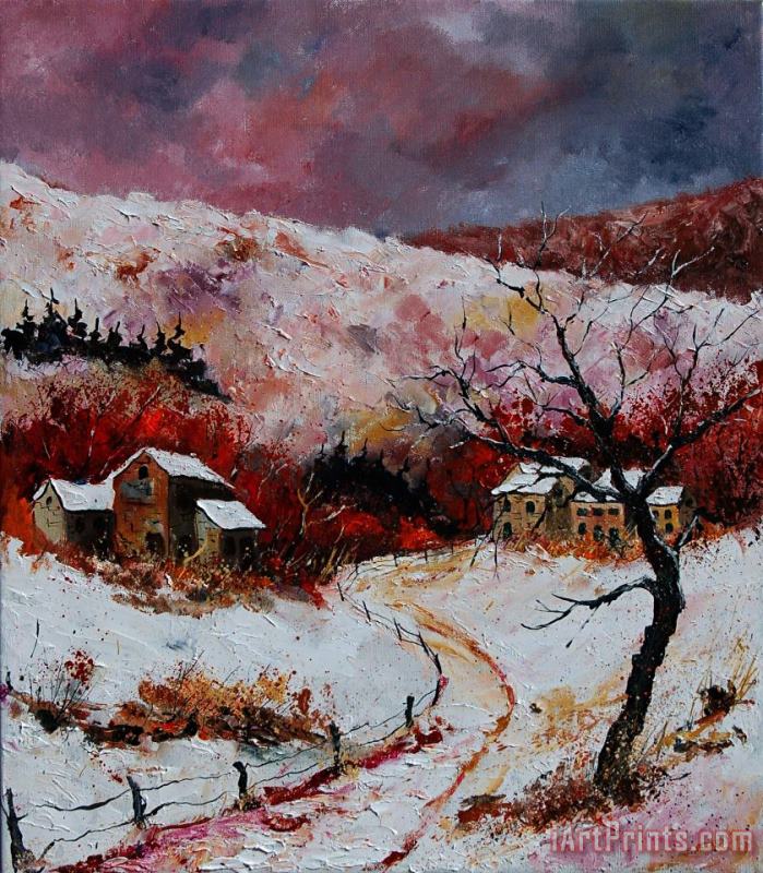 Snow In The Ardennes 78 painting - Pol Ledent Snow In The Ardennes 78 Art Print