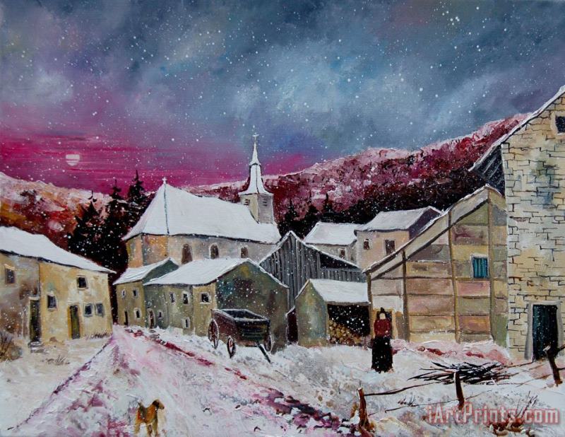 Snow Is Falling painting - Pol Ledent Snow Is Falling Art Print