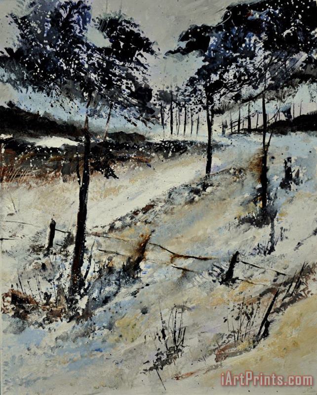 Snowy Landscape 451110 painting - Pol Ledent Snowy Landscape 451110 Art Print