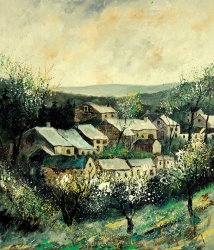 Pol Ledent Spring in the Ardennes Belgium painting