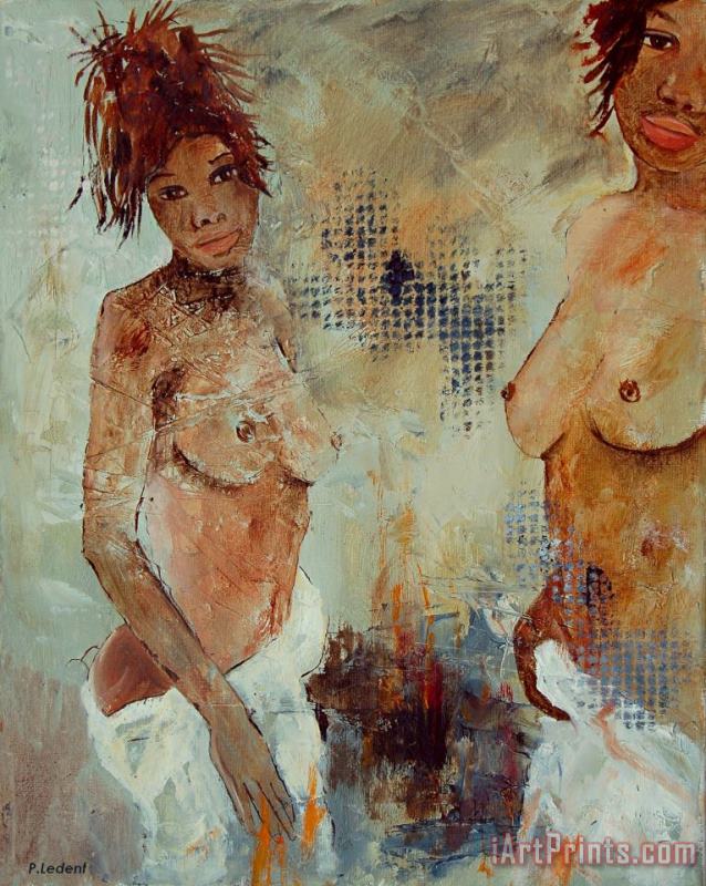 Pol Ledent Two black sisters Art Painting