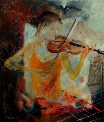 Pol Ledent Violinist 67 painting