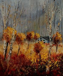 Pol Ledent Windy autumn landscape painting