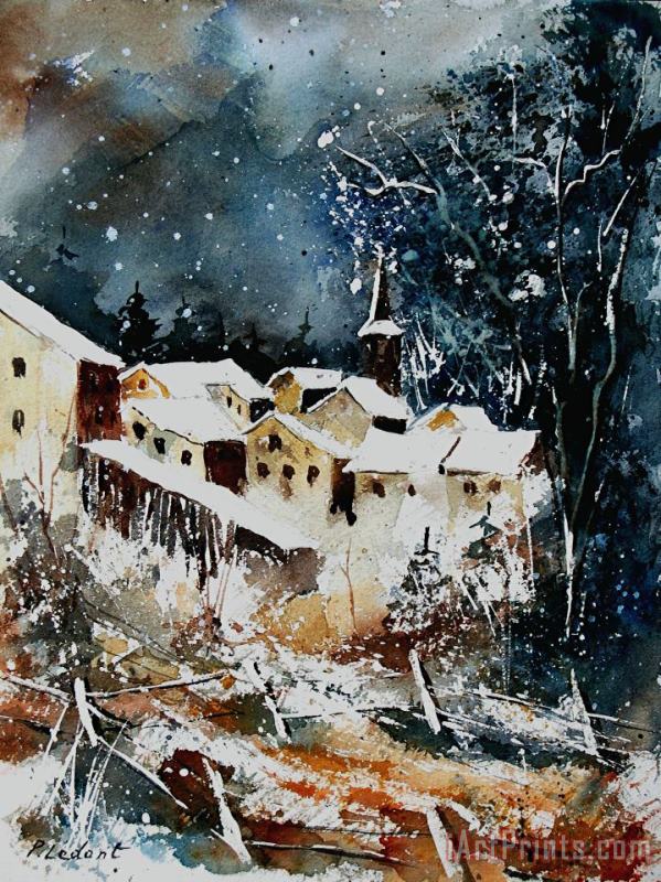Winter In Vivy painting - Pol Ledent Winter In Vivy Art Print