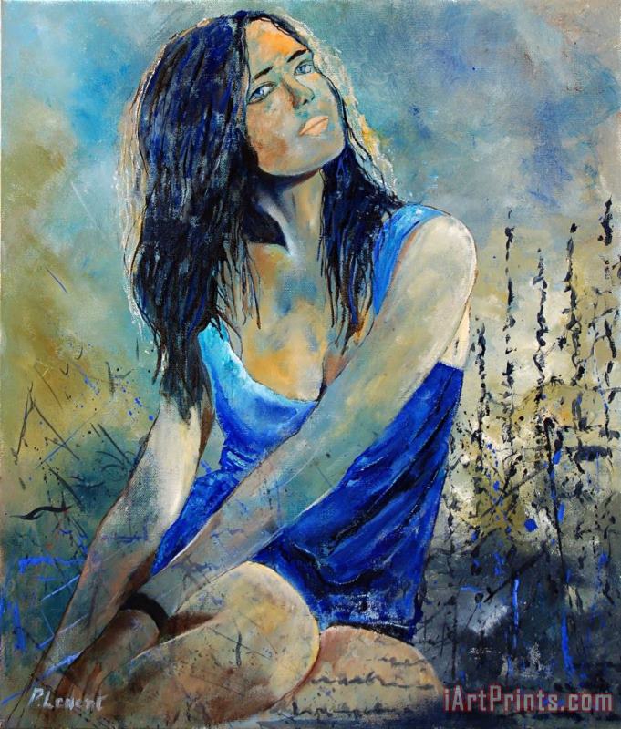 Pol Ledent Young Girl In Blue Art Painting