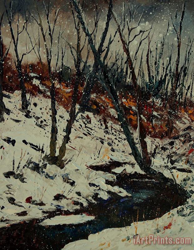 Ywoigne Snow painting - Pol Ledent Ywoigne Snow Art Print
