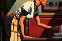 R. Kenton Nelson A Long Drink of Water painting