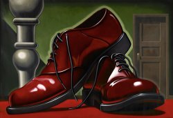 R. Kenton Nelson Big Shoes painting