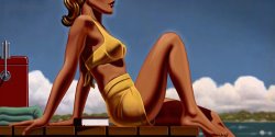 R. Kenton Nelson Dockside painting