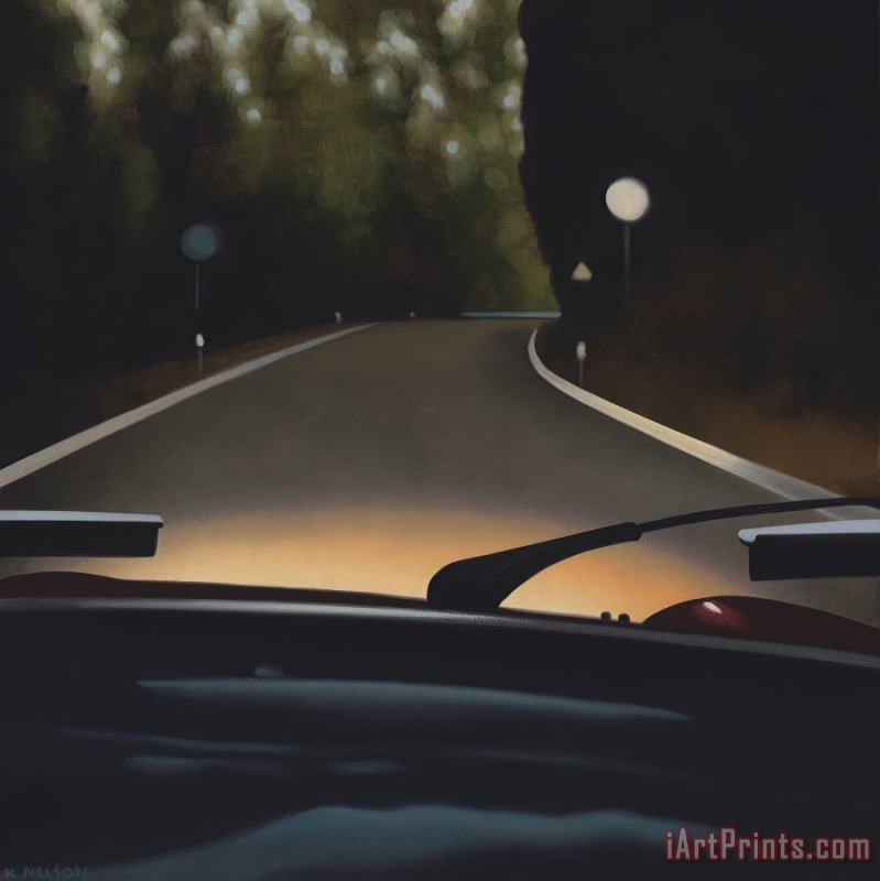 Evening Drive, 2022 painting - R. Kenton Nelson Evening Drive, 2022 Art Print