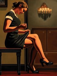 R. Kenton Nelson Mending painting