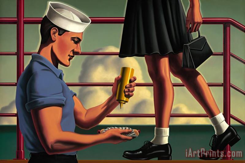 R. Kenton Nelson Service And Food Art Painting