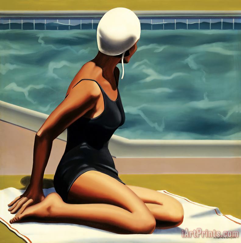 Swim Party #2 painting - R. Kenton Nelson Swim Party #2 Art Print
